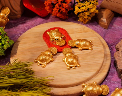 2026 Gold Money-Biting Turtle Charm - Wealth Magnet & Prosperity Keepsake