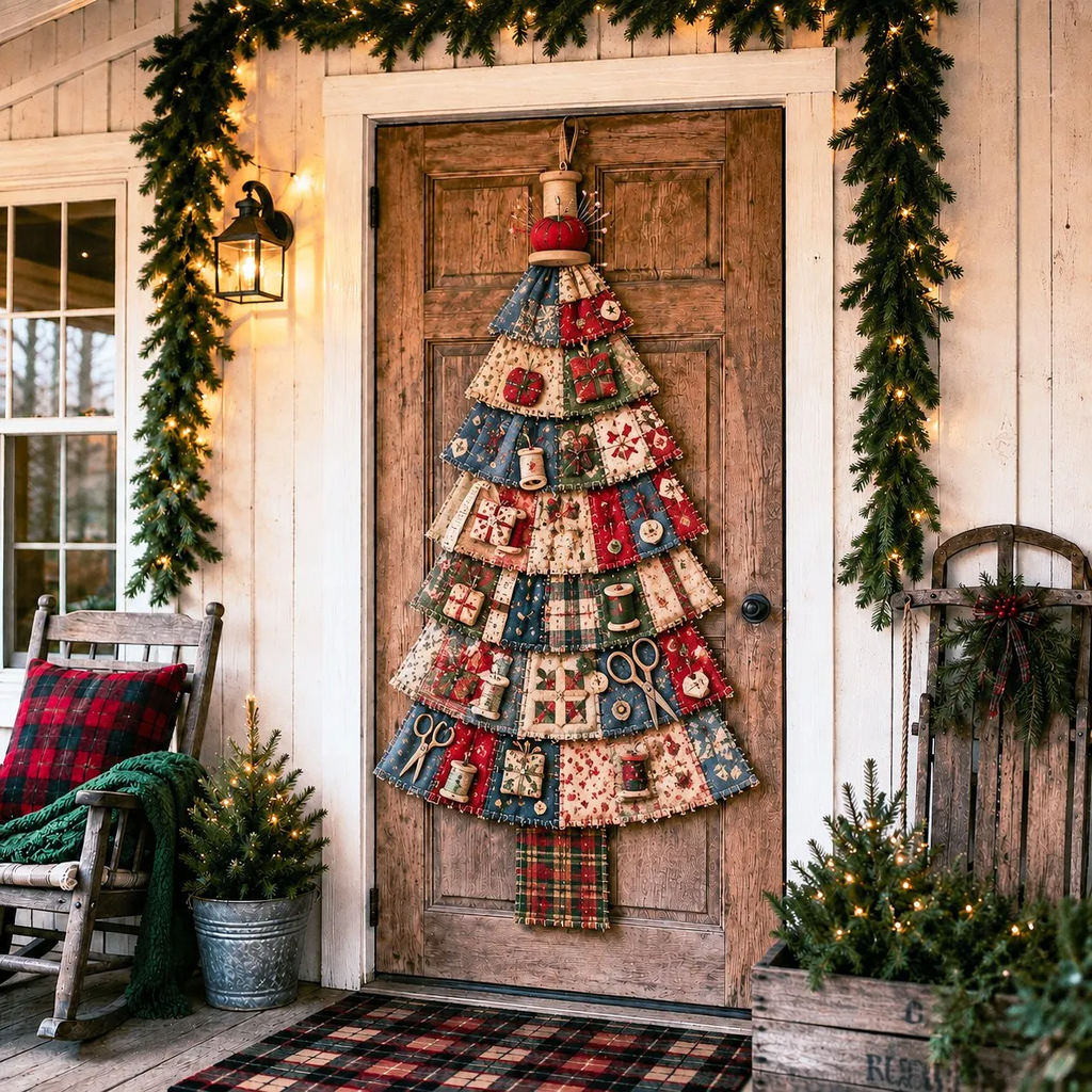 DlY Christmas Tree Door Hanging Kit - Oversized Patchwork Craft